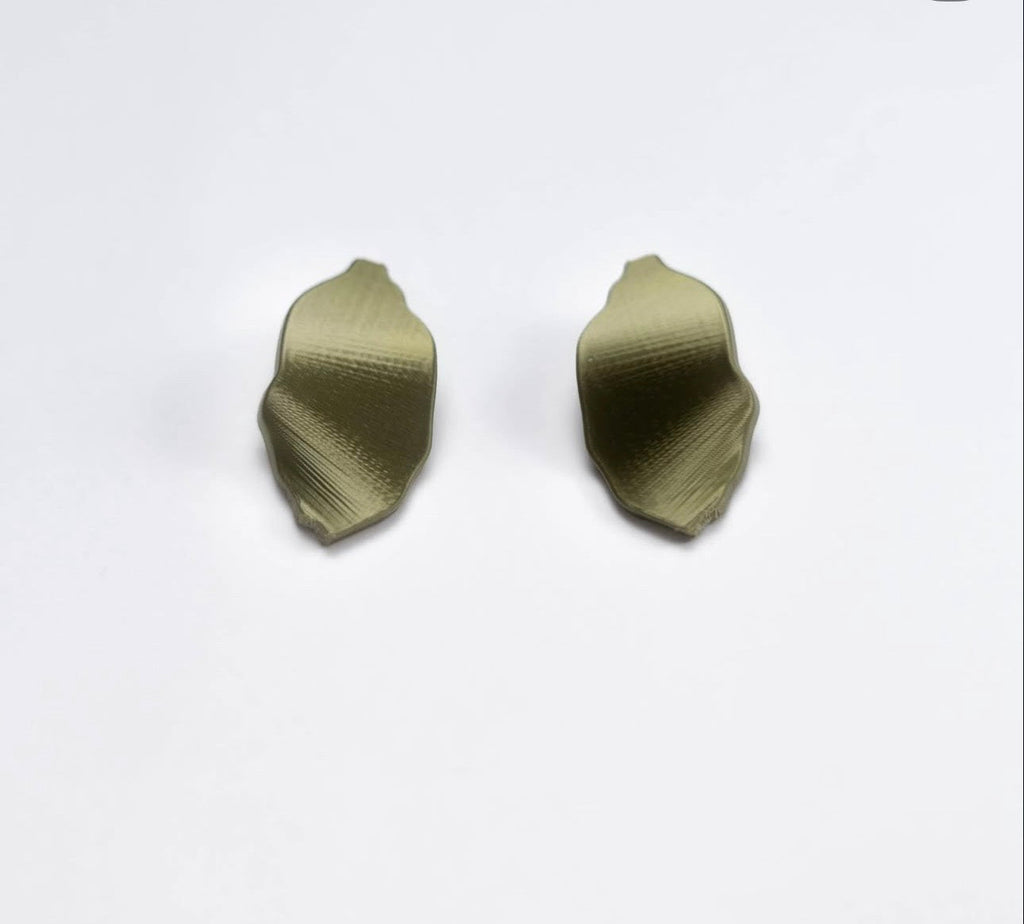 Pendientes OSANE — colección AFANTASI, verde oliva